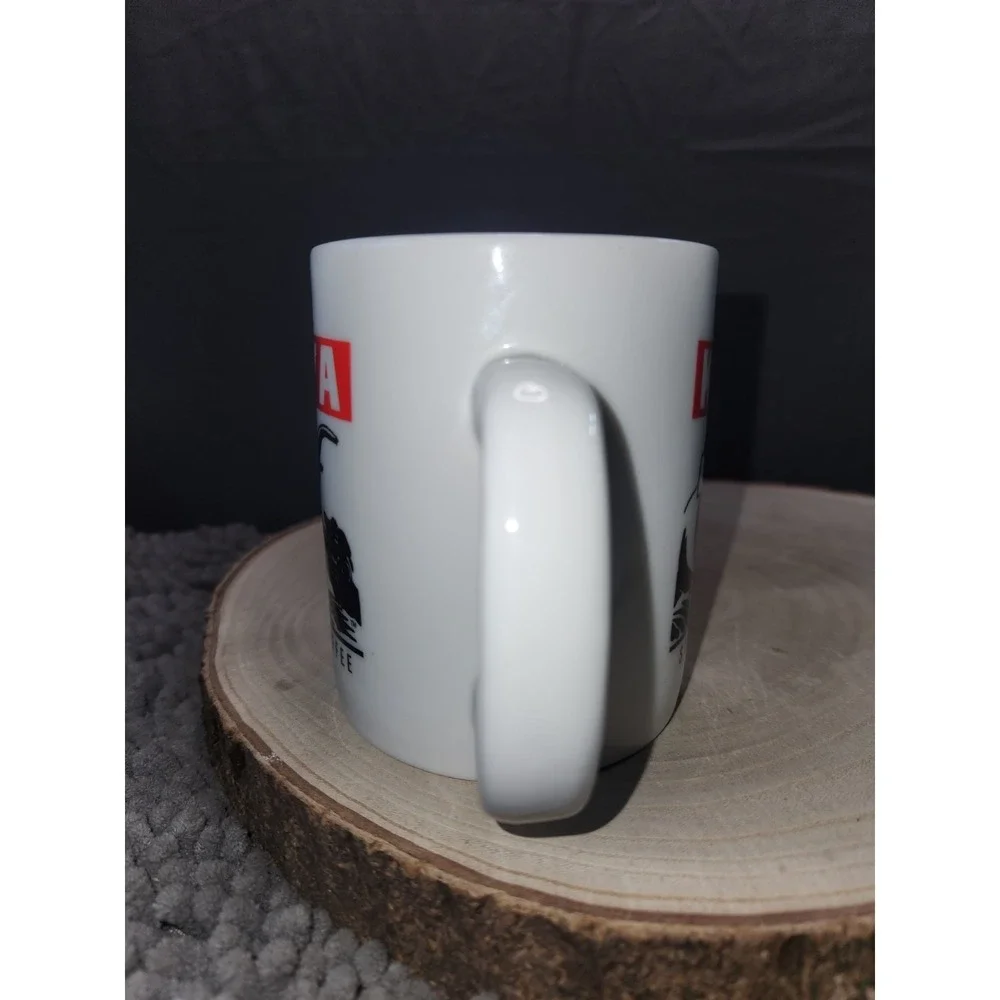 Starbucks Kenya White Ceramic 10 oz Coffee Tea Mug Cup Elephant Lion Safari RARE